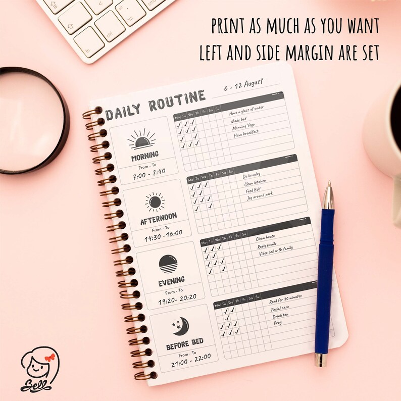 Daily Routine Planner, Routine Checklist, Weekly Checklist, Printable ...