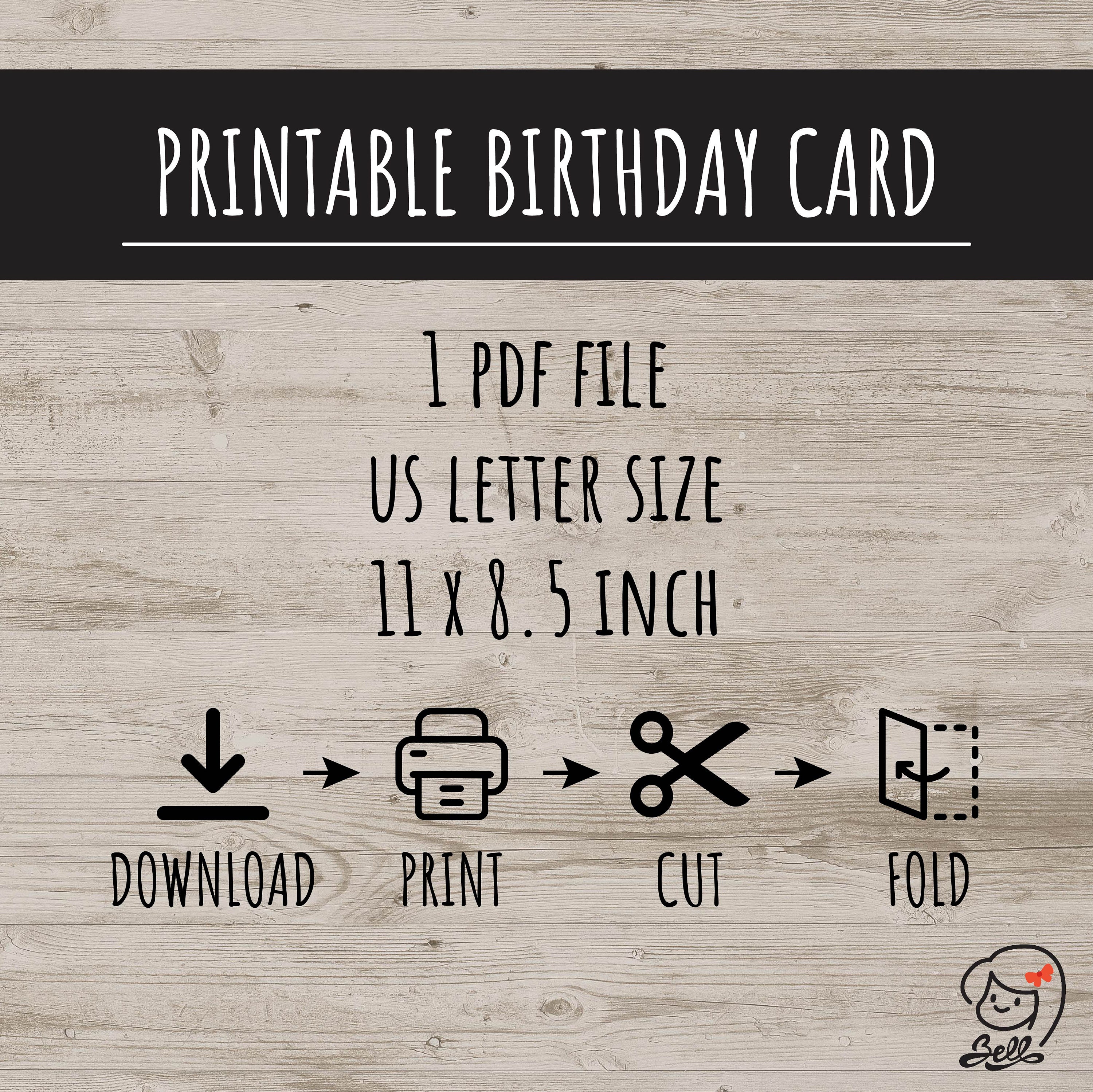 Printable Birthday Card Instant Download Cards for Birthday Birthday Printable Birthday Card Instant Download Cards for Birthday Birthday