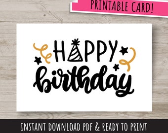 Druckbare Geburtstagskarte, Sofort Download, Karten zum Geburtstag, Geburtstagskarte zum Herunterladen, Printable Karte, alles Gute zum Geburtstagkarte