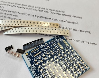 Whizzkit SMD SMT Surface Mount Solder Practice Electronics Project Kit con istruzioni stampate