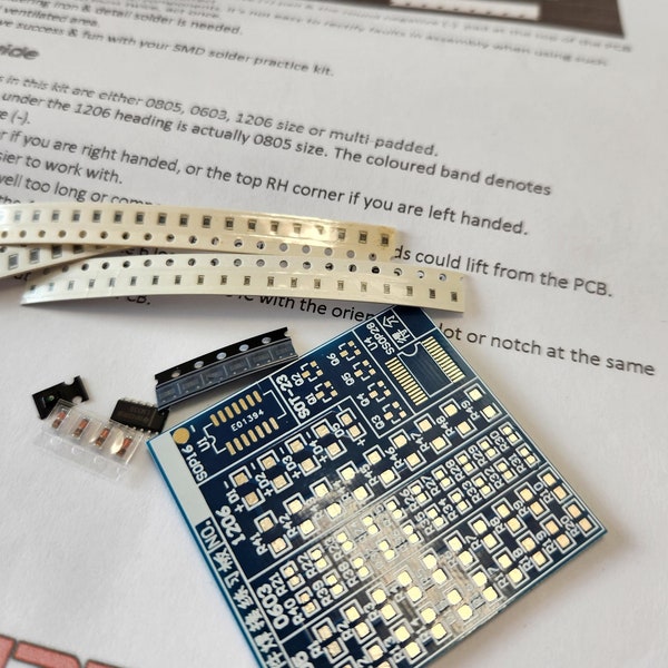 Whizzkit SMD SMT Surface Mount Solder Practice Electronics Project Kit with Printed Instructions