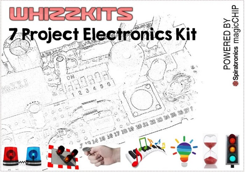 Whizzkit Seven Project Electronics Kit magicCHIP Green Build/Rebuild 7 Projects image 3