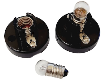 Miniature 3V Torch Bulbs and Batten Lamp Holder Set for Dolls House Lighting or Craft Projects
