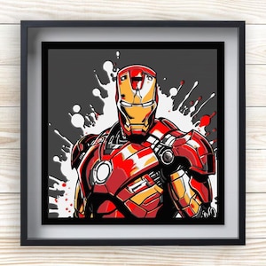 Arte de pared de IRON MAN, decoración de cartón de colores multicapa, sala de juegos, decoración de oficina, arte decorativo