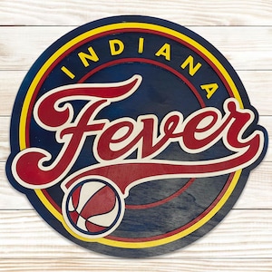 INDIANA FEVER WNBA Logo 3D Wood Wall Art