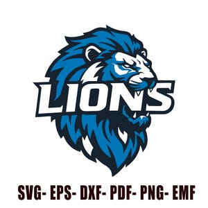 Lions SVG, Lions SVG Cricut, Lions Cutfile, Lions Silhouette, Lions School Mascot, Lions Svg , Gift, Birthday, Lions png/dxf/eps/pdf