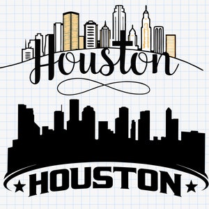 Houston svg,Houston skyline silhouette ,Digital file only,Instant download cutting files cricut  Houston SVG  Png Download