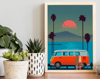 Poster Sunset / 21x30 cm / Illustration - Decoration - Wall art