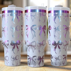 Cute Coquette Bow Patterns 40 oz. Laser Engraved Digital Design PNG,SVG File Download, Tumblers for Her, Cute Cheetah Trendy Tumbler Wraps,