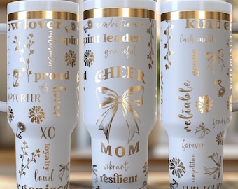 Cheer Mom Word Art 40 oz. Laser Engraved Digital Design PNG,SVG File Download, Cheer Tumbler Wraps, Gift for Cheer Mom, Word Art Tumblers