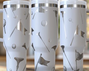 Golf Tee Flag Pin Pattern 40 oz. Laser Engraved Digital Design PNG,SVG File Download, Gift for Golf Dads, Golfing Tumblers, Fathers Day Gift
