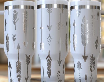 Arrows and Target Pattern 40 oz. Laser Engraved Digital Design PNG,SVG File Download, Gift for Archers, Hunting Tumblers, Archery Gifts