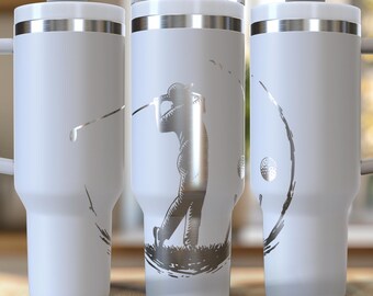 Golf Swing Clipart 40 oz. Laser Engraved Digital Design PNG,SVG File Download, Golf Tumblers, Gift for Golf Dad, Fathers Day Golf Tumbler