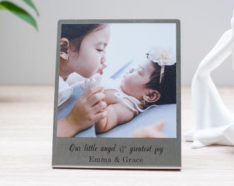 Personalized Photo Metal Print Art | Customized Photo Gift Silver Stainless Steel | Personalised Gift | Custom Photo Frame | Christmas Gift