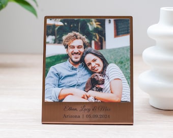 Gepersonaliseerde koperen metalen fotoprint 7e verjaardag | Koperen jubileumcadeau voor haar | Huwelijksverjaardagscadeau voor hem | Aangepaste foto