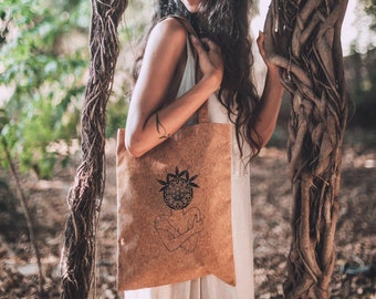 Cork tote bag SELF LOVE | Vegan | eco friendly art