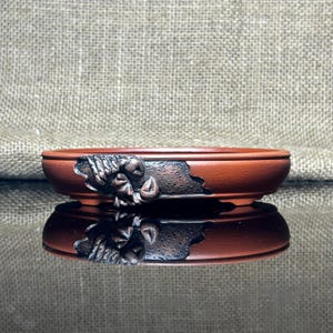 Maceta de bonsái ovalada de cerámica hecha a mano: Escultura de cangrejo, 5 pulgadas