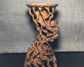 Handmade Ironwood Sculpture Stand: Asian Style Home Decor (11 inch)