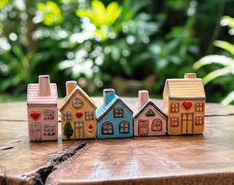 Casa de cerámica, Escultura linda, Figuras de cerámica, Cerámica hecha a mano, Arte cerámico, Decoración del hogar, Casita de cerámica, Regalo lindo