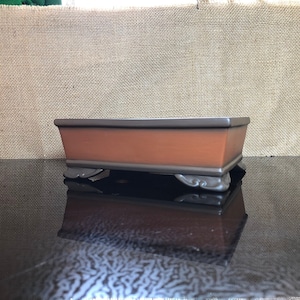 Vaso de cerâmica para bonsai, tamanho 7,2&quot;, sem esmalte, cerâmica, cor marrom-avermelhada, feito no Vietnã