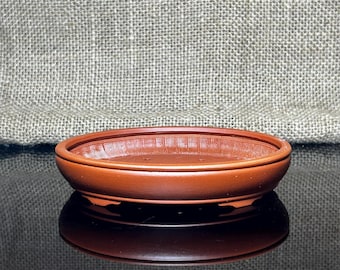 素焼き盆栽鉢 | 200x170x55mm | 楕円形 | 屋内/屋外の盆栽に最適