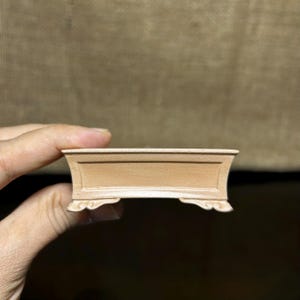 Vaso de bonsai feito à mão, tamanho mame 2,5&quot;, vaso de cerâmica exclusivo, efeito moldura, 4 cantos esculturais, mini vaso para árvore bonsai