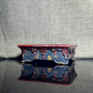 Handmade Glazed Ceramic Bonsai Pot: Flame Effect Decor (5.5&quot;x4.2&quot;)