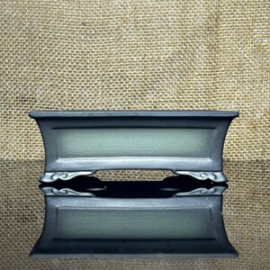 Handmade bonsai pot, Unique Ceramic pot, picture frame effect, 4 sculptural corners size 4.8"