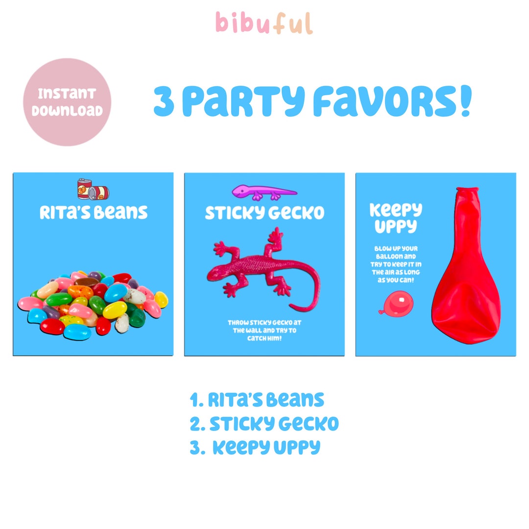 3 Blue Party Favors Bundle Keepy Uppy Sticky Gecko - Etsy