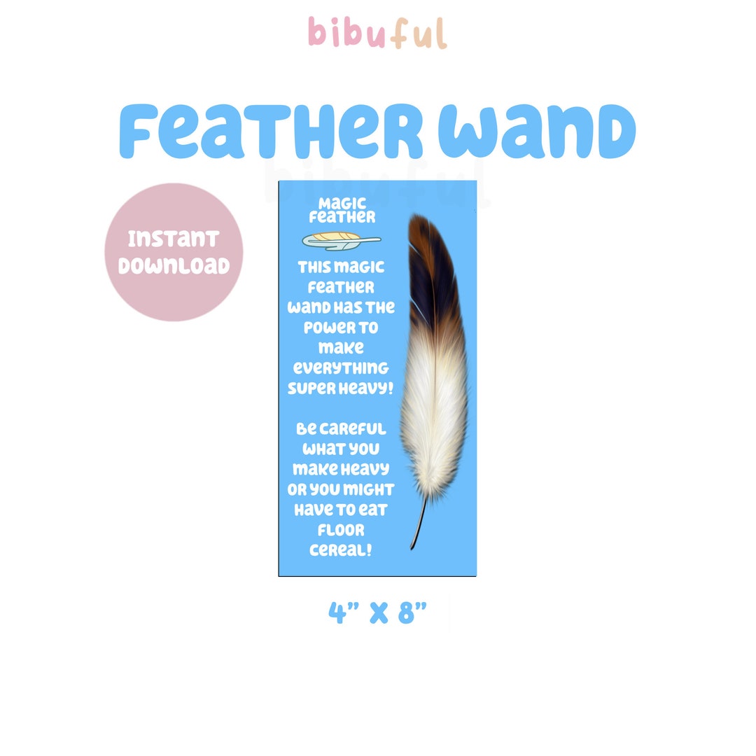 Bluey Feather Wand Party Favors Digital Download Etsy