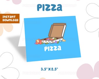 Blue Pizza Food Label | Blue Dog | Digital Download