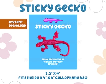 Blue Sticky Gecko | Party Favors | Blue Dog | Digital Download
