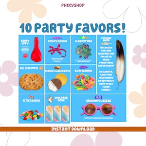 10 Blue Party Favors Bundle | Digital Download