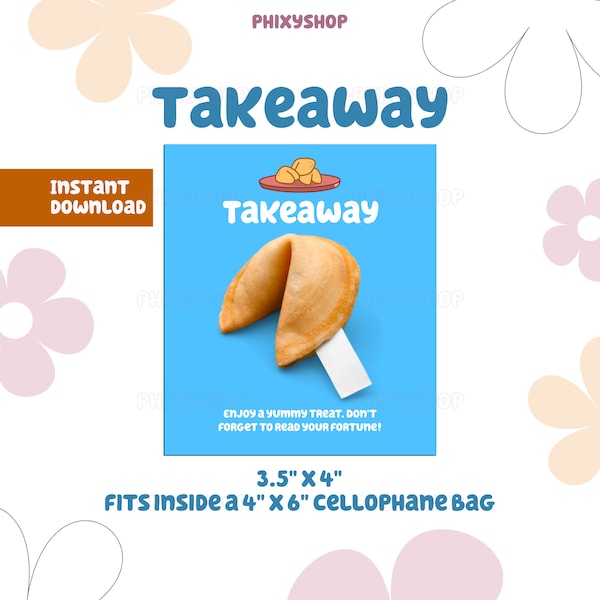 Blue Takeaway | Party Favors | Blue Dog | Digital Download