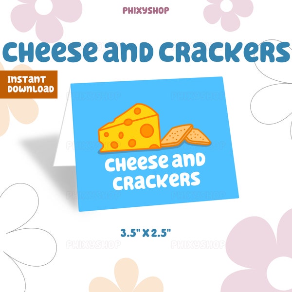 Blue Cheese And Crackers Food Label | Blue Dog | Digital Download