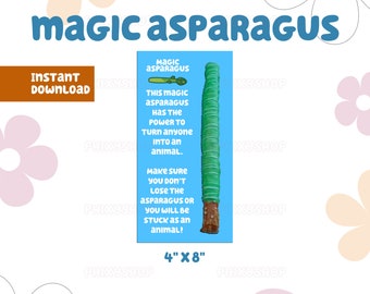 Blue Magic Asparagus | Party Favors | Blue Dog | Digital Download
