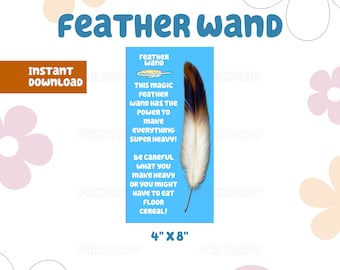 Blue Feather Wand | Party Favors | Blue Dog | Digital Download