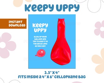 Blue Keepy Uppy | Party Favors | Blue Dog | Digital Download