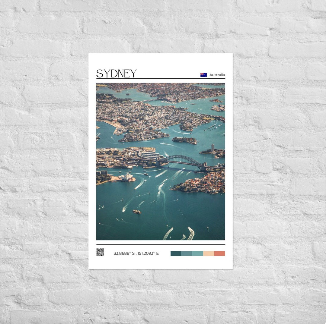 Digital Download. Sydney City Wall Art, Sydney Travel Poster, Sydney