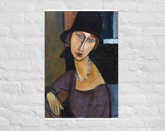 Digital Download. Portrait paintings of Jeanne Hébuterne (1917) by Amedeo Modigliani, Modigliani Famous Art Print, Modigliani Wall Decor.