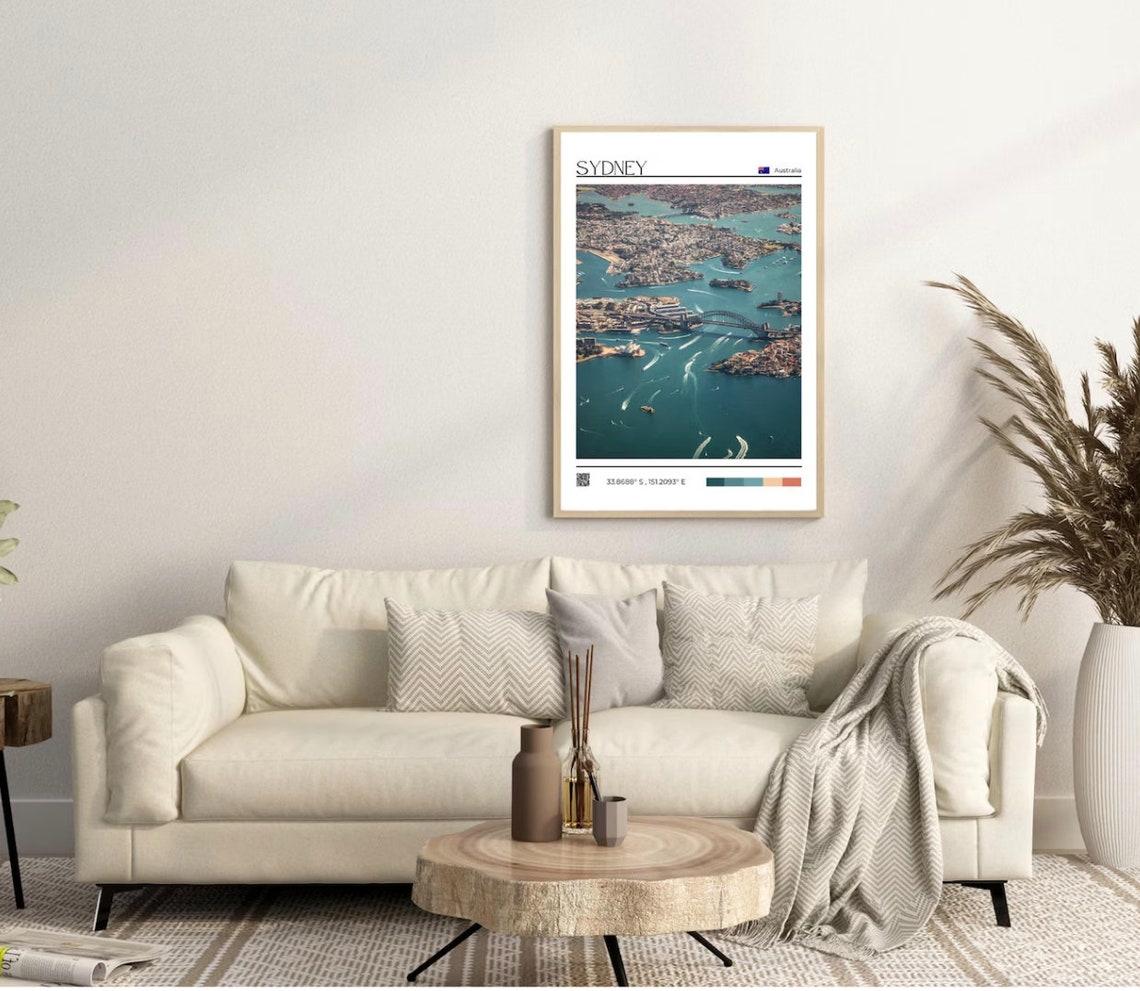 Digital Download. Sydney City Wall Art, Sydney Travel Poster, Sydney