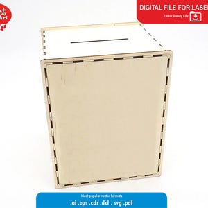 Scatola per biglietti di matrimonio con slot, confezione regalo busta, incisione con taglio laser svg dfx cdr pdf ai eps Glowforge Laser Files CDR02