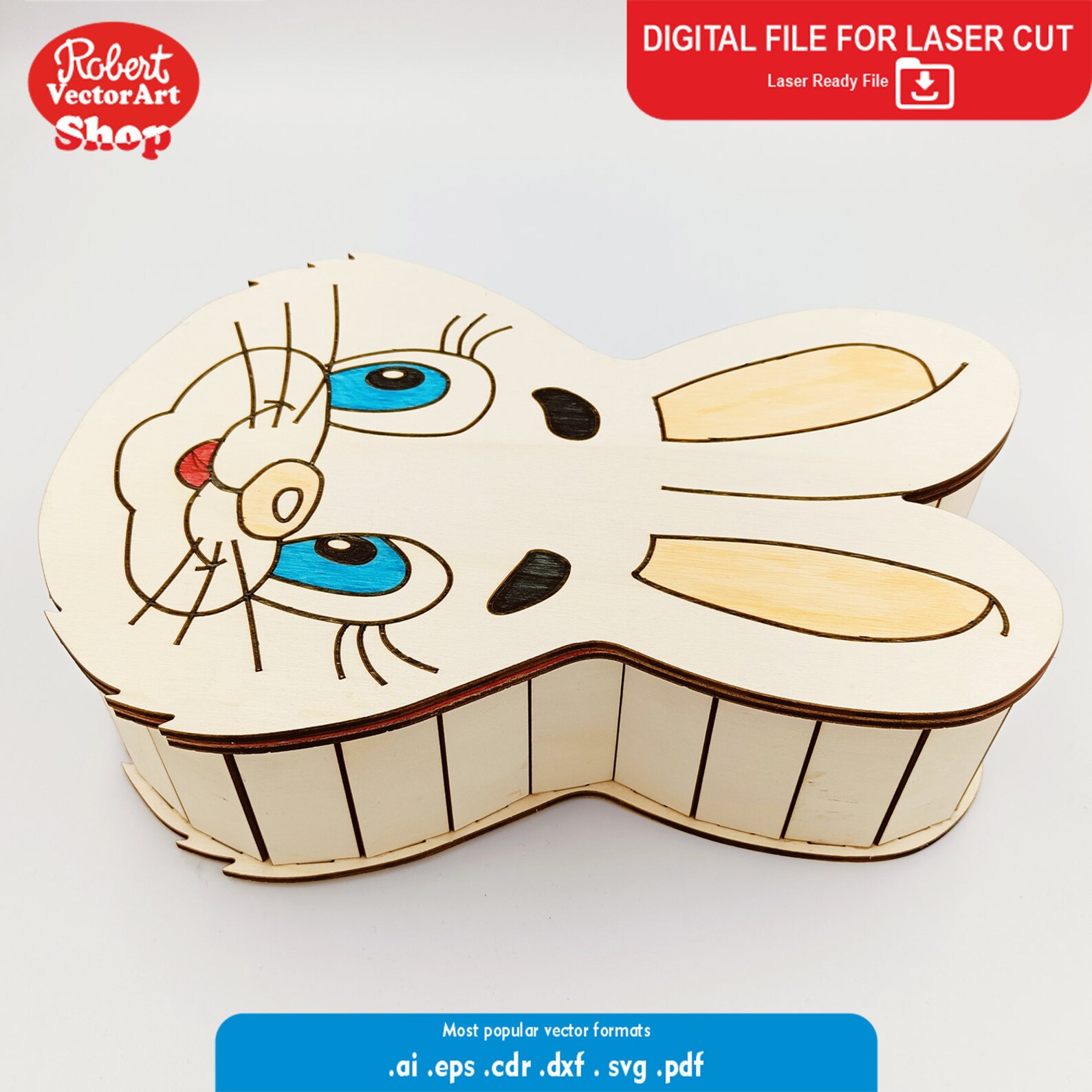 Easter Bunny Gift Boxes Laser Cut Files Svgdxfpdfai Glowforge Files ...