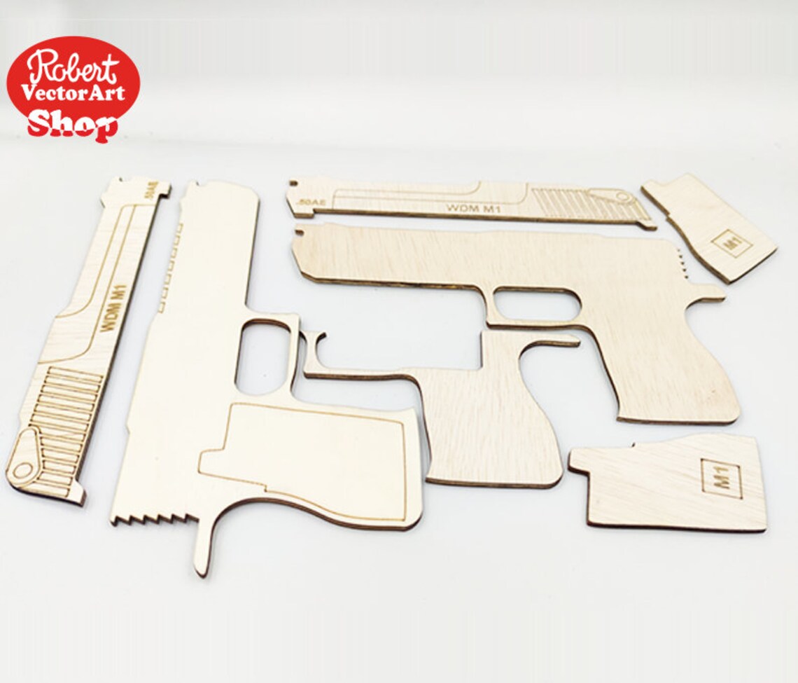 Rubber Band Gun, CNC Router and Laser Cutting, Cnc, Dxf File, Ai, Cdr