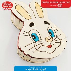 Easter Bunny Gift Boxes Laser Cut Files Svgdxfpdfai Glowforge Files ...