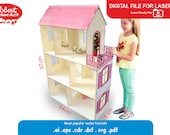 Wooden Dollhouse Vector File: Laser Cut Dollhouse Furniture (Digital Download)