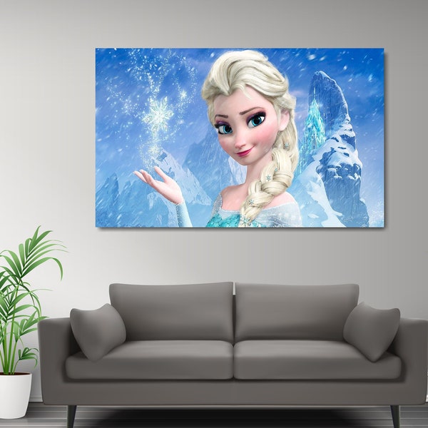 Wall Art Canvas, Wall Decor, 3D Canvas, Elsa, Princess Elsa 3D Canvas, Queen Canvas Print, Girl Room Wall Art, Disney Princess Wall Art,