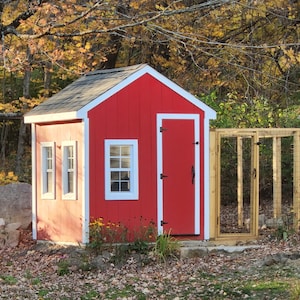 6×6 納屋風鶏小屋の設計図 – NewEngland Gable DIY 裏庭鶏小屋の設計図