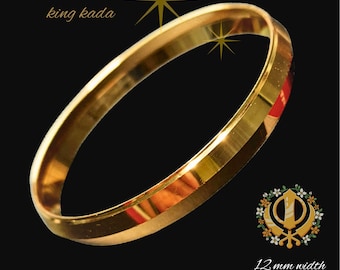 Bracciale rigido placcato oro di alta qualità (finitura elegante)” bracciale rigido king 12 mm di larghezza