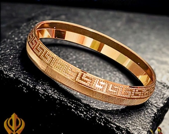 Elegant Gold Sikh Kada - Unique Designer Jewelry for Men/Women